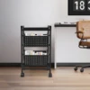2-Tier File Storage Cart Tool Box Organizer Rolling Cart Office Furniture Wood Storage Dresser Free Standing File Cabinet 2