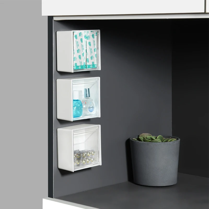 Wall Mounted Cotton Pad Storage Boxes Dustproof Waterproof Bathroom Organizer For Cotton Swabs Makeup Cosmetics Jewelry Holder 4