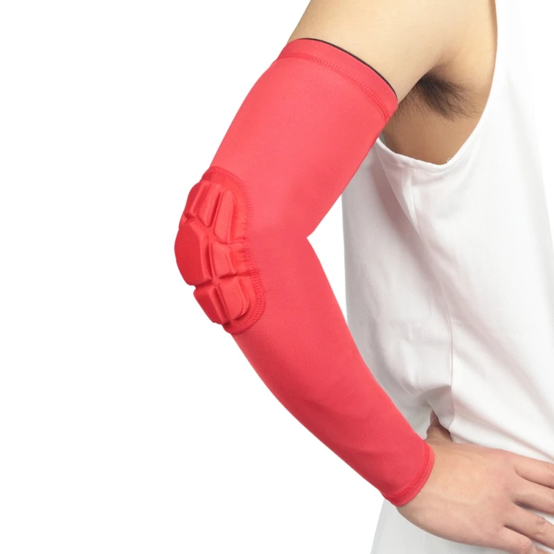 1pair Padded Elbow Forearm Sleeves Compression Arm Protective Support