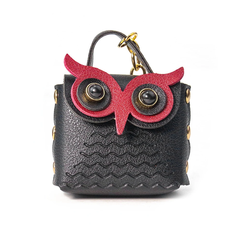 1pc Pu Leather Fringe Owl Shaped Bag Pendant Coin Purse Cartoon