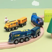 Battery Operated Locomotive Pay Train Set Fit for Wooden Railway Track Powerful Engine Bullet Electric Train for Boys Girls Gift 2