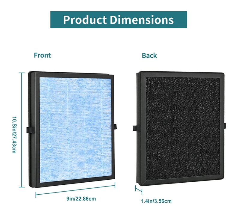 Description Picture 2 of itemMk04 Replacement Filter for AROEVE MK04 MG04JH air Purifier,H13 True HEPA Filter,Compared to Part #MK04LX,2 Pack