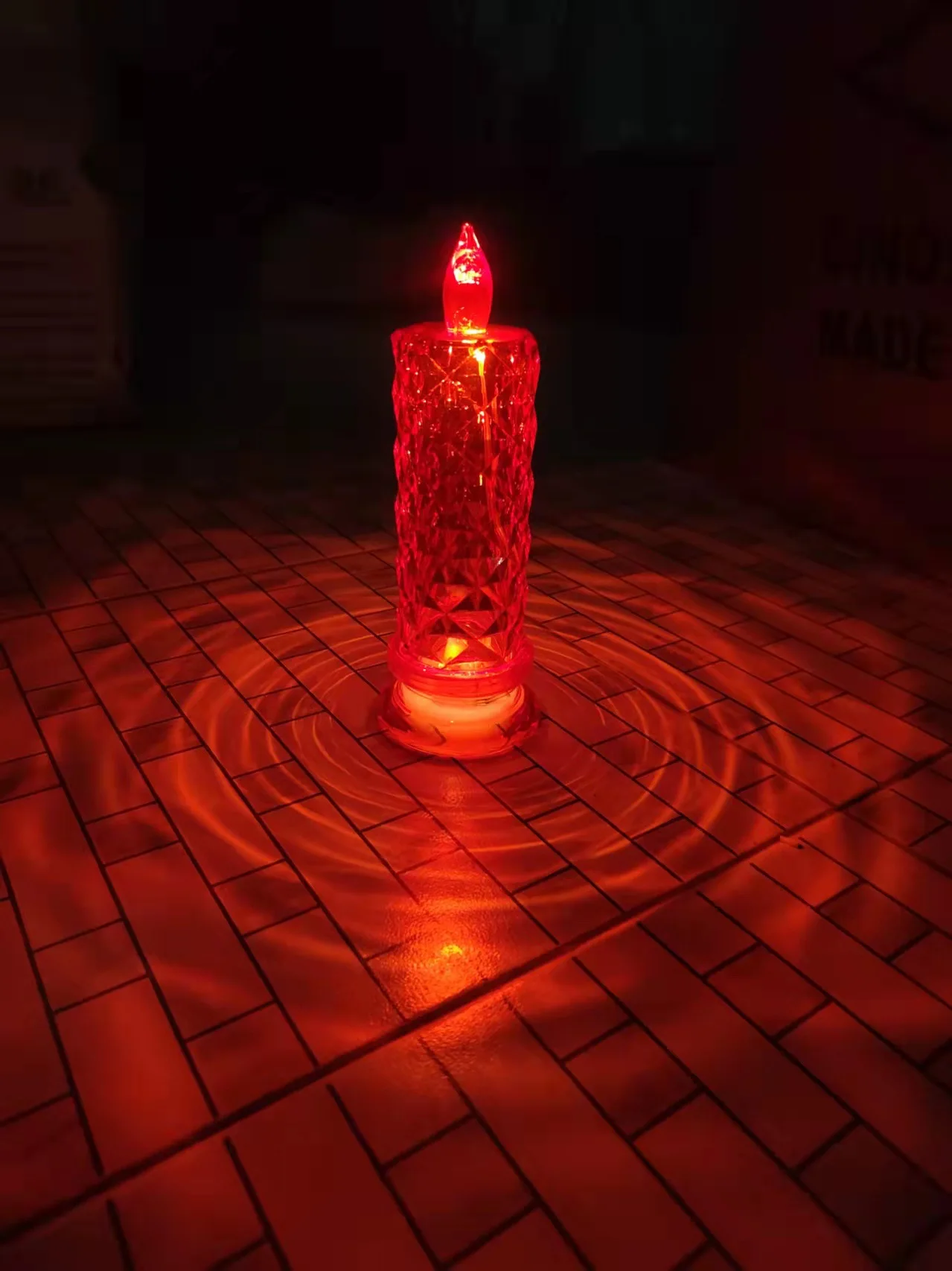 Led Electronic Candle Light, Rose Pattern Refraction Halo