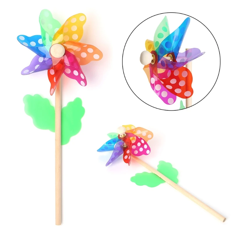 

Y1UB Windmill Children Kids Garden Decoration 7 Leaves Colorful Outdoors Spinner