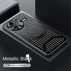Luxury Heat Dissipation Hard Magnetic Back Cover Protective Case for Poco F7 Pro (Black)