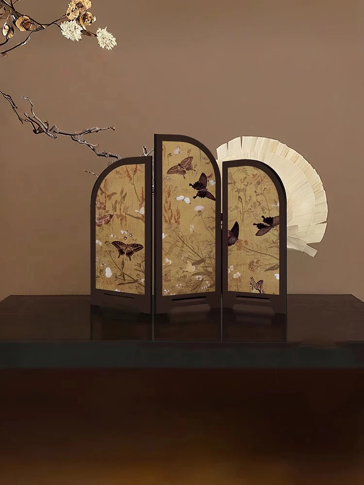 레트로 중국식 대나무 데스크탑 장식품 홈 데코레이션 액세서리 입구 장식 수공예 조각 식물 테마 예술 작품