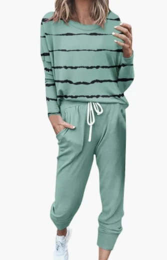 Women's Leisure Suits 2024 Spring Summer Latest Urban Style Fashion Loose Solid Color Long sleeved Top and Pants Sports Set