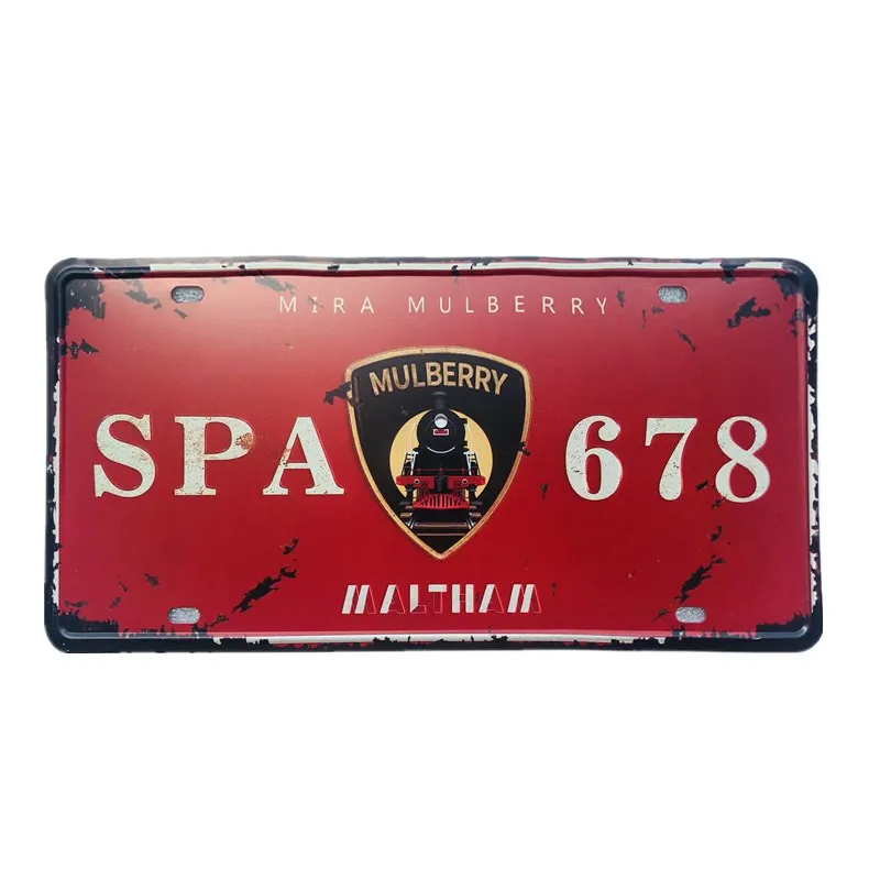 SPA 678 Car License Plate Metal Sign Wall Plate Tin Sign Bar Pub Cafe Home Decor Garage Decorative New Metal Plaque usa car no metal license plate vintage home bar decor metal tin sign hotel pub garage decoration wall metal sign poster plaque