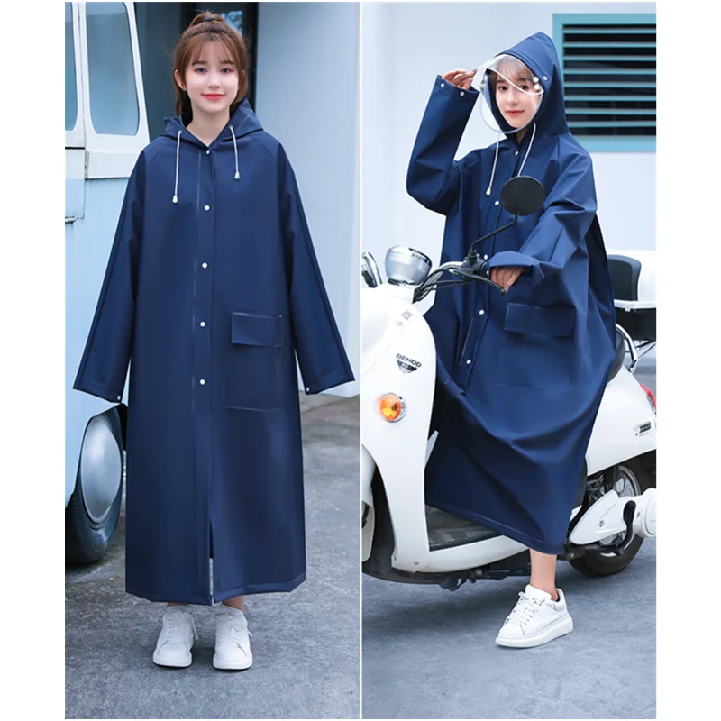 

Raincoat Women's and Men's Long Style Full Body Transparent Motorcycle Electric Battery Car Double Brim Adult Single Raincoat