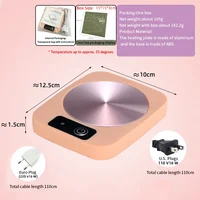 Smart Constant - Temp Cup Warmer, 55℃ Metal Panel, Multi - Mug Compatible, 16W Low - Power, Office/Home Heating Mat US/EU 5