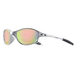 CRIXALIS Men's Vintage Y2K Mirror Sunglasses - Rectangle Full Rim UV400 Protection (Pink)