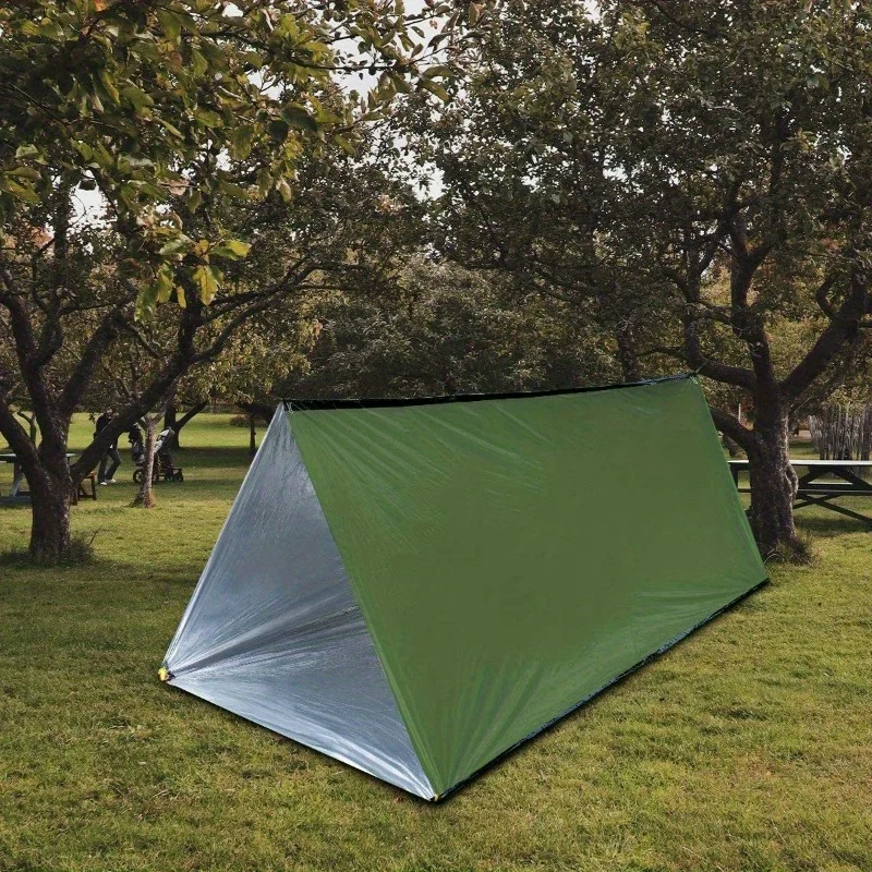 Emergency Tent Equipped with Green Insulation Blanket Durable,cold and Rain Resistant,perfect for Camping and Outdoor Activities