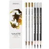 6Pcs Professional Sketch Charcoal Pencil Black/White 4mm Core High-gloss Drawing Sketching Pencil for Art Supplies 1