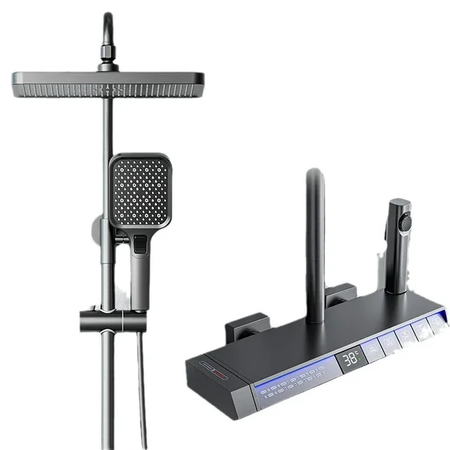 Constant Temperature Digital Display Shower Set, Atmosphere Light, Intelligent SPA Back Spray Massage