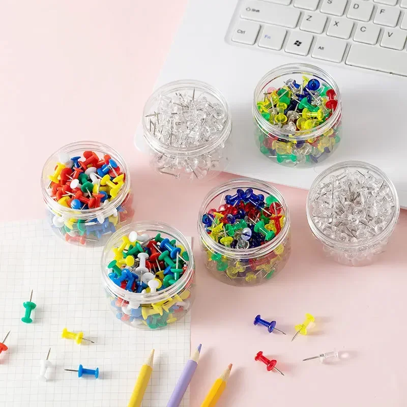 100Pcs Push Pins Thumb Tacks for Bulletin Board Stick Pins Cork Board Wall Hangings Office Color Pins for Desk Organization push pins