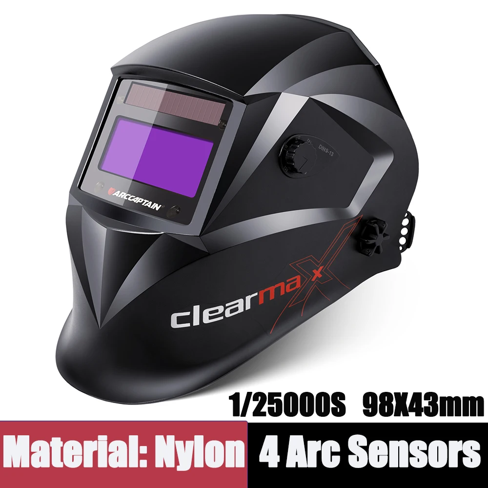 

Professional Protective Welding Helmet Automatically Darkening Soldering Mask True Color Welder Cap 4 Arc Sensor for TIG MIG MMA