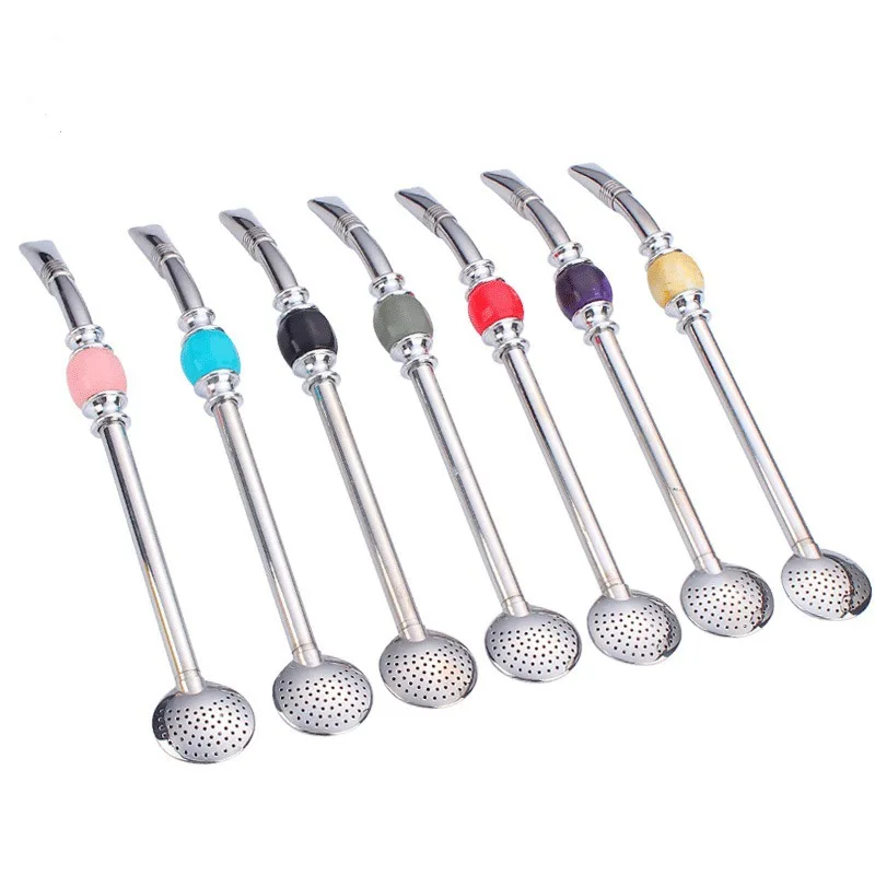Stainless Steel straws Yerba Mate Bombilla Tea Gourd reusable Straws Filtered Spoon Straw Mate Drink bombilla Drinking