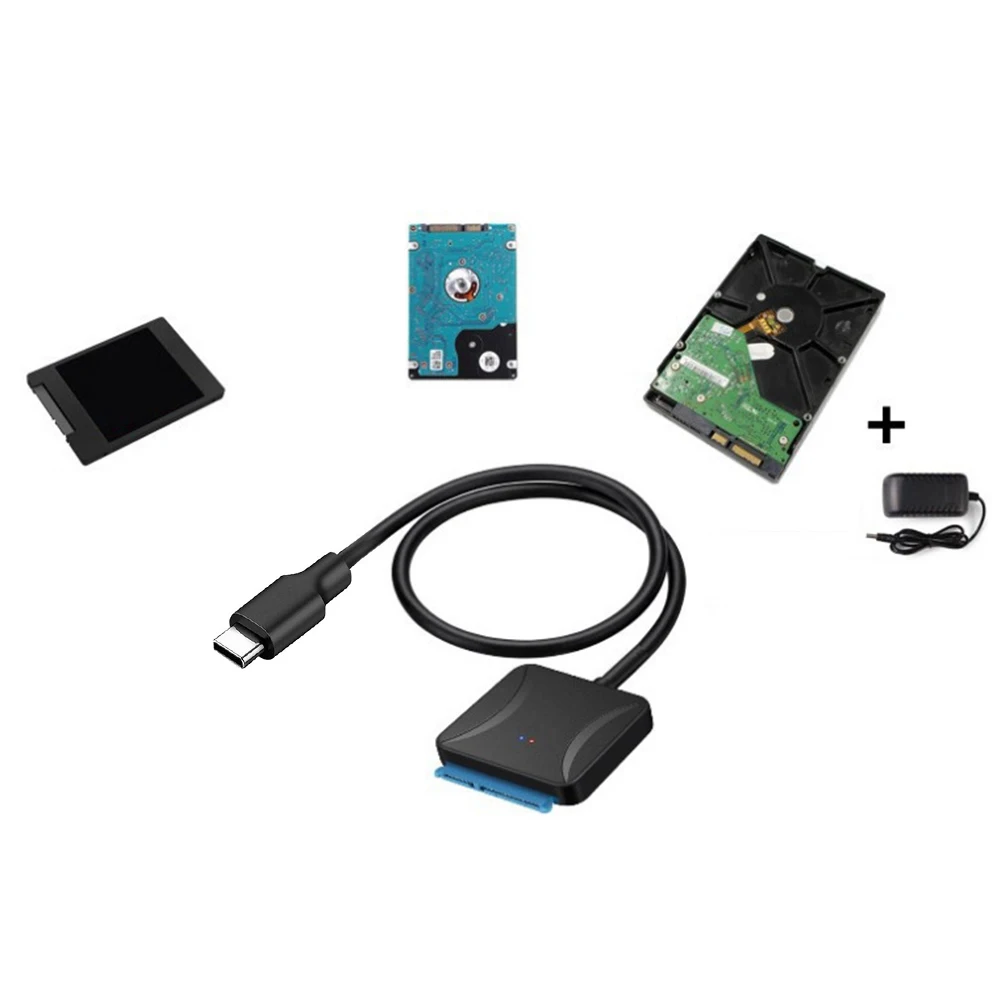 Wire Adapter Wired Convert Cables SATA to USB C Cable USB 3.1 Type C to 2.5 3.5 SATA III Hard Drive Adapter 0.4m