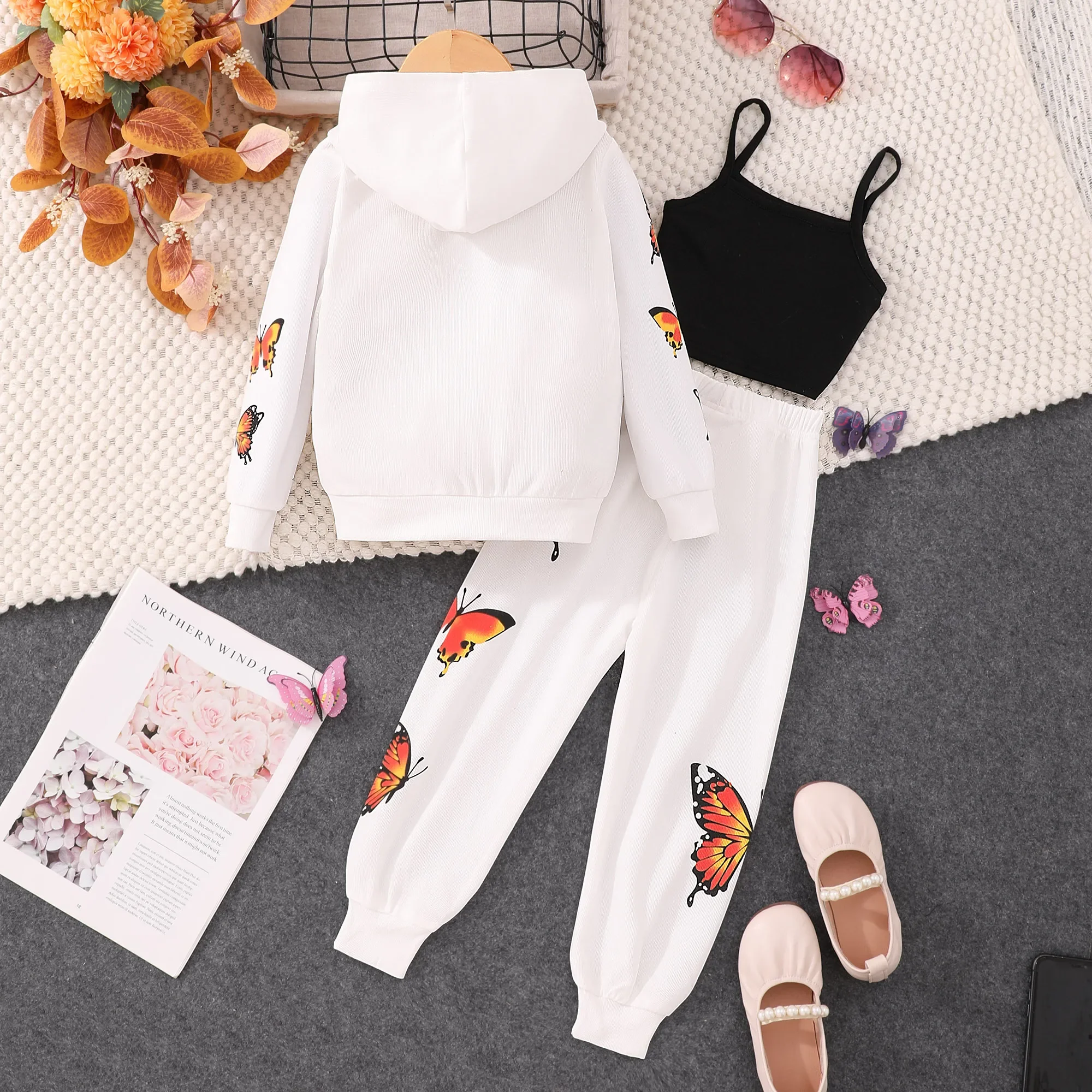 Autumn Kids Girls Set Clothes 2 Piece Sport Casual Cotton
