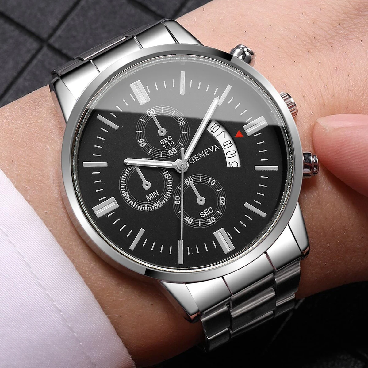 3/4PCS Fashion Men Business Watches Set Luxury Calendar Quartz Watch for Man Clock Montre Homme（Without Box） 6