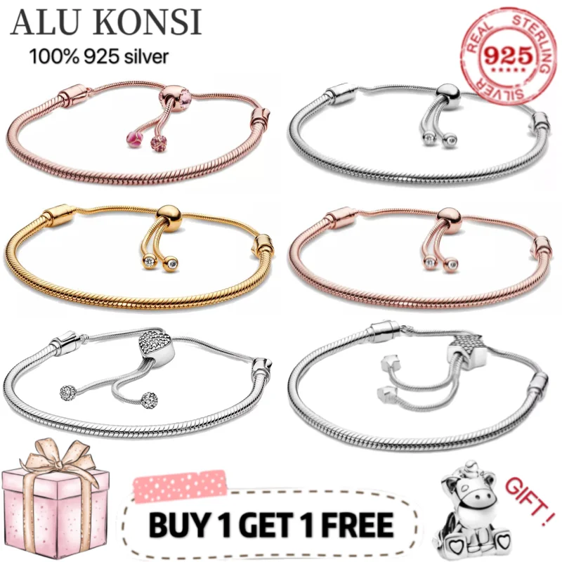 

Женский браслет из серебра 100% пробы, с подвеской в виде сердца