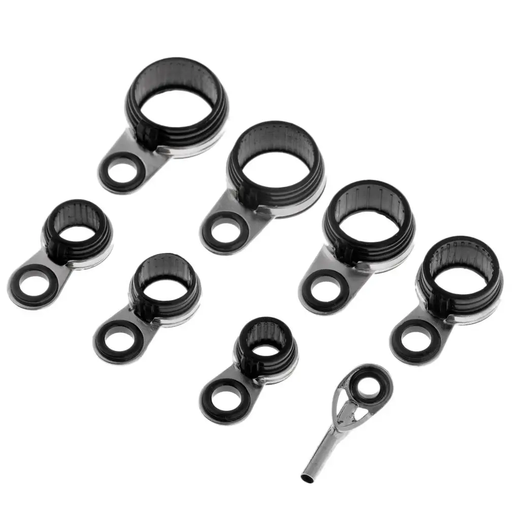 8pcsRodGuidesTipCeramicGuidewithEyeletsFishingRodGuide