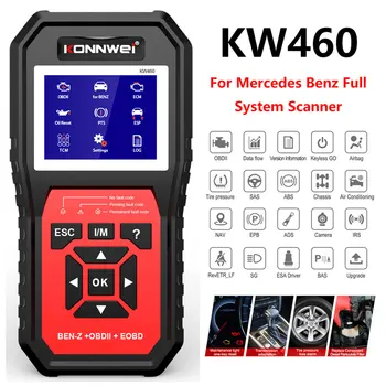 KONNWEI KW460 Strumento Diagnostico Auto OBD2 per Tutti i Sistemi, Lettore Codici con Reset ABS, Airbag, Olio, EPB, DPF, SRS, TPMS, Scanner ODB2