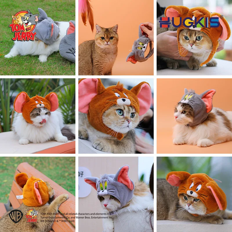 Pet Plush Headgear Cute Cat Cartoon Cosplay Hat Funny Headdress Costume 6