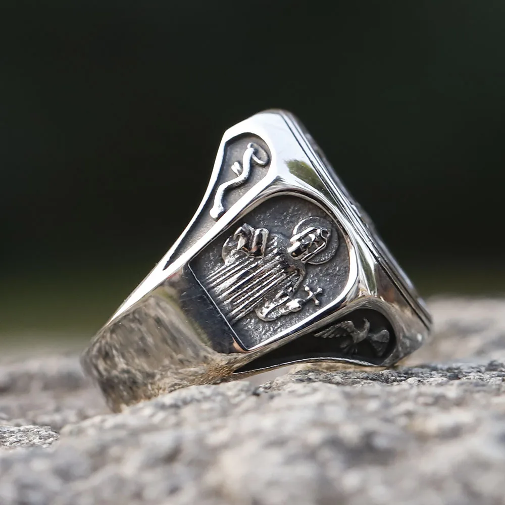 Buy St Christopher George Benedict Ring For Men Stainless Steel