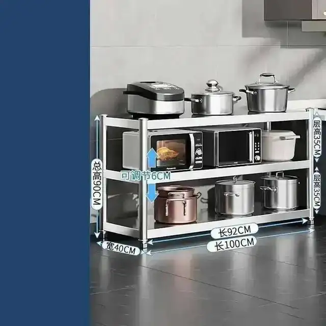 ตู้เก็บของในครัว สแตนเลส ใหม่ โต๊ะทำงานในครัว เตาในครัว ชั้นวางของหลายชั้น เฟอร์นิเจอร์ครัว M Kitchen 6