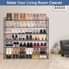 Long 6 Tier Shoe Rack Organizer Tall Metal Shoe Organizer for Entryway Bedroom Floor Garage, Wide Shoe Shelf Storage 5