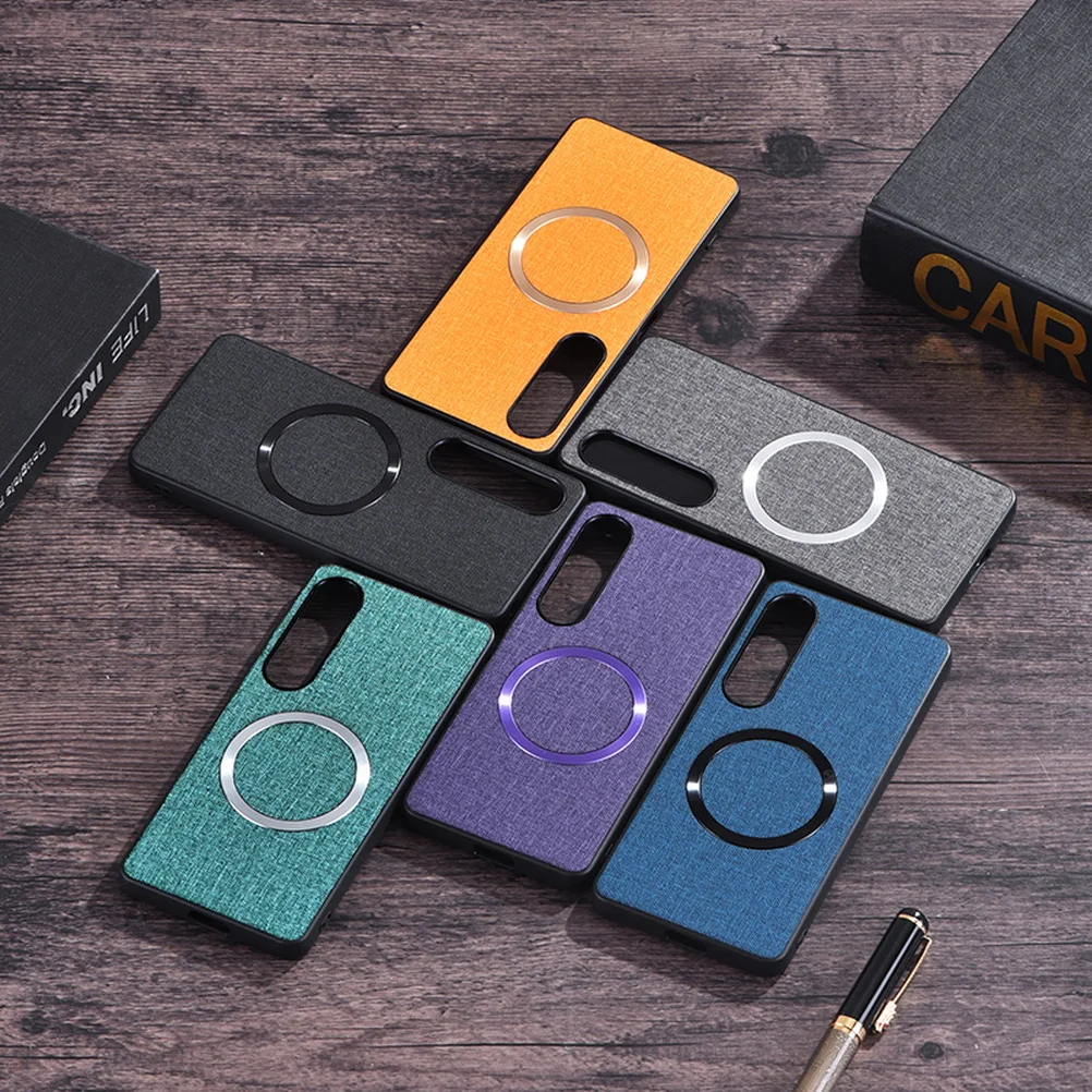 MagSafe Magnetic Leather Case with Cloth Wireless Charging Cover