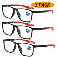 Lunettes de lecture ultra légères pour personnes d'âge moyen et en titane, anti-lumière bleue, lunettes de presbytie à la mode, nouveau paquet de 3 4