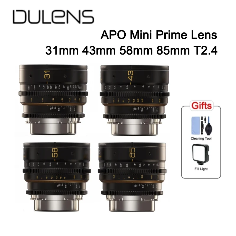 Dulens Apo Mini Prime Cine Lens 31Mm 43Mm 58Mm 85Mm T2.4 Lens Per Arri Pl Mount Canon Ef Lens Mount Fotocamere