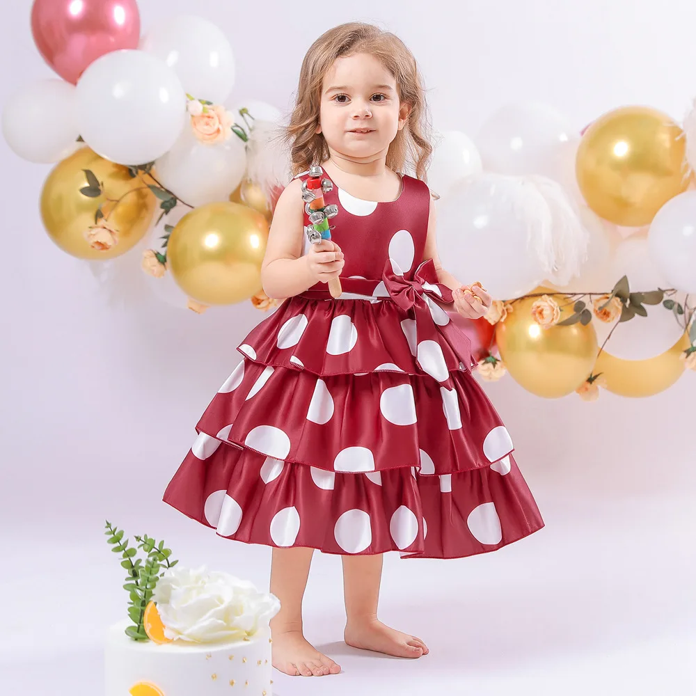 

Baby Girl Princess Polka Dots Dress Tutu Ball Gown Kids Wedding Birthday Party Kids Girls Halloween Costume Christmas Dresses