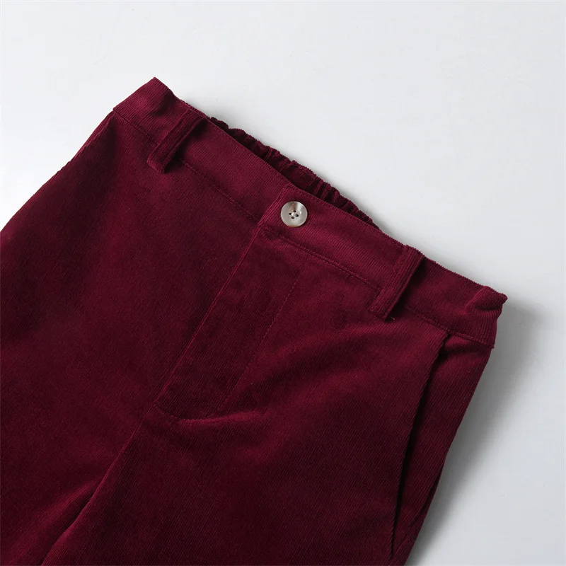 Clibeso Baby Boy Autumn Pant Kids Vintage Wine Red Pants Children Casual Outdoor Clothing Bottom