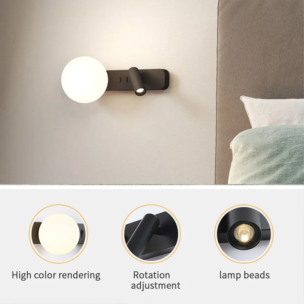 

Wall Lamp Simple Lamp Indoor Lighting Hotel Minimalist Bedside Lamp LED Home Indoor Light Fixtures Bar Lights Indoor Lighting