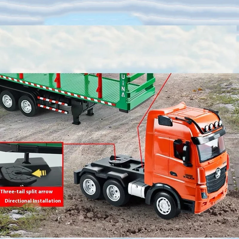 Flatbed Construction Truck Remote Control 9-Channel Lumber Transportation Sound Light Children'S Toys Trucks Gifts 1:18 Metal 5