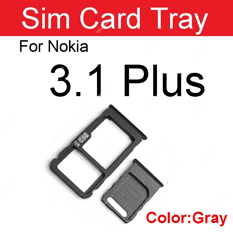 Black Sim Card Tray Holder with SD Slot for Nokia - Replacement Repair Parts