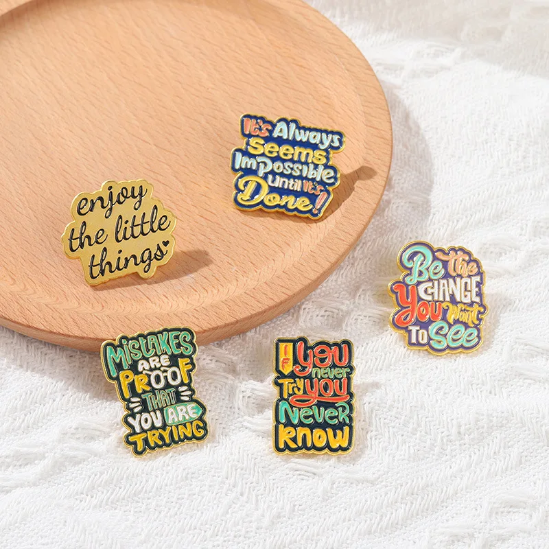 XEDZ Colourful Slogan Choose Happy Enamel Brooch Metal Lapel Pins Custom Creative You Are Worth It Hot Girl Bummer Badge Jewelry images - 6