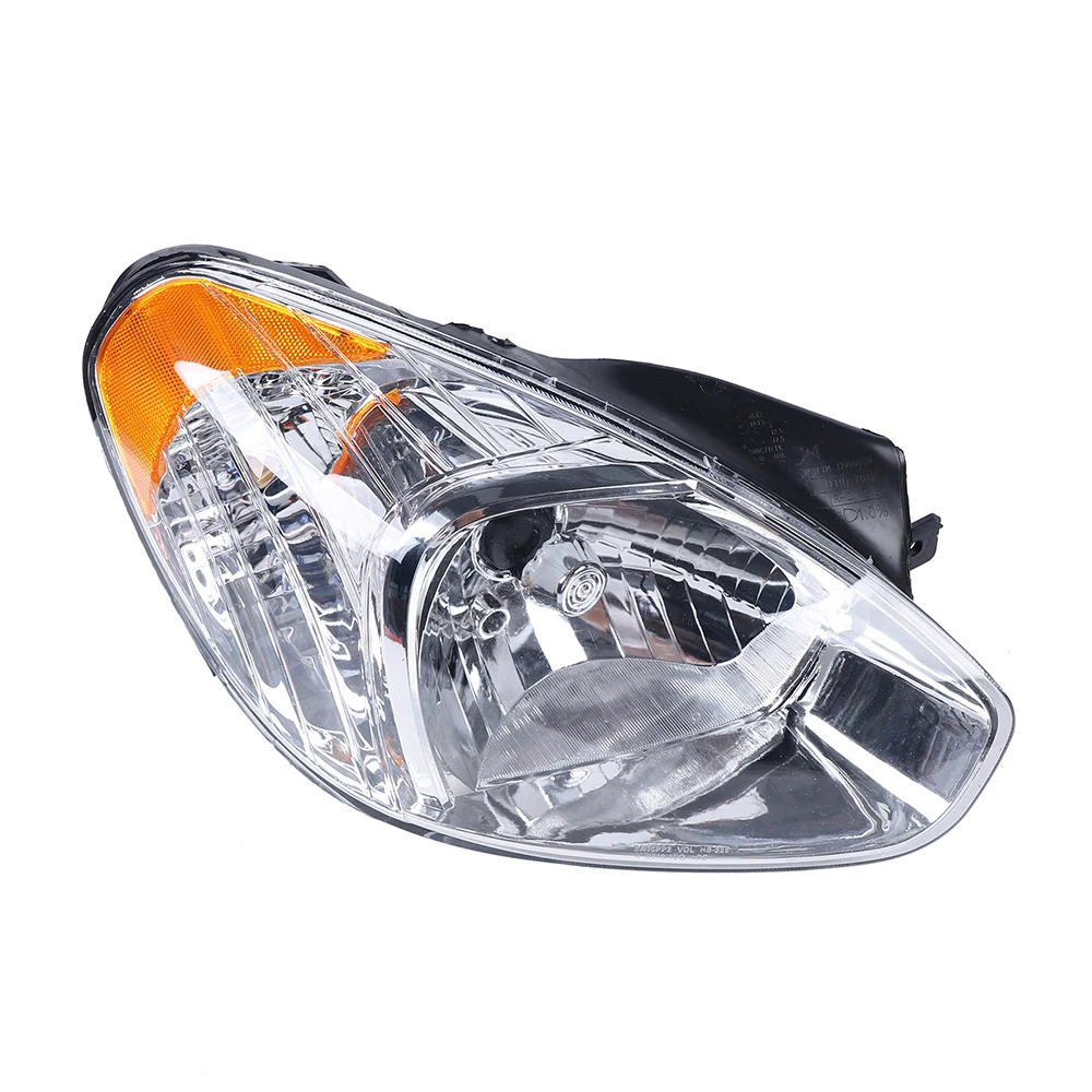 [Left or Right] Side Halogen Headlight For 2007-2011 Hyundai Accent Driver or Passenger Side w/ Clear Lens