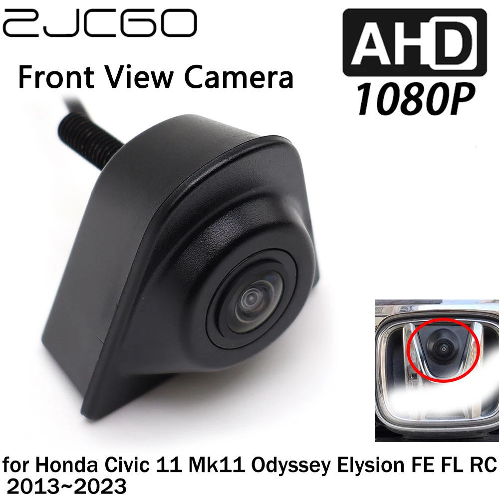 

ZJCGO Car Front View LOGO Parking Camera AHD 1080P Night Vision for Honda Civic 11 Mk11 Odyssey Elysion FE FL RC 2013~2023