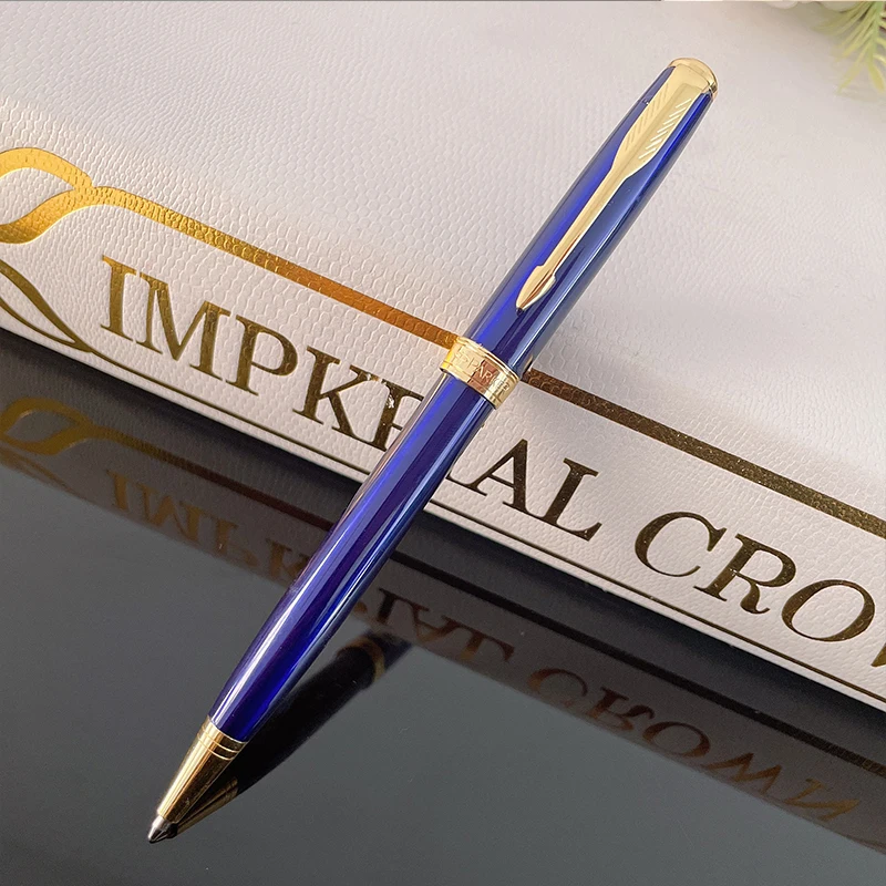PARKER 클래식 브랜드 메탈 볼펜, 블루 잉크, 비즈니스 오피스 시그니처 볼펜, 0.7mm