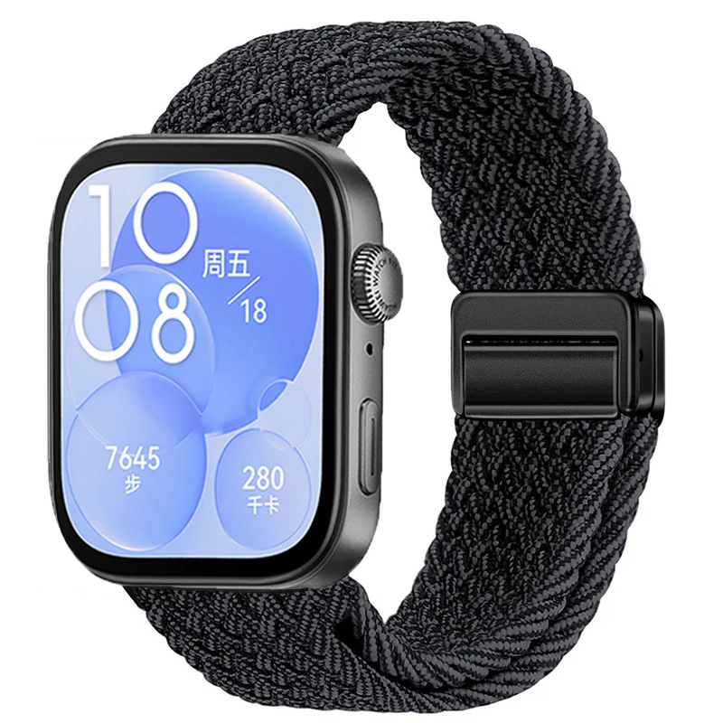 Breathable Magnetic Adjustable Woven Nylon Watch Strap Replacement Band
