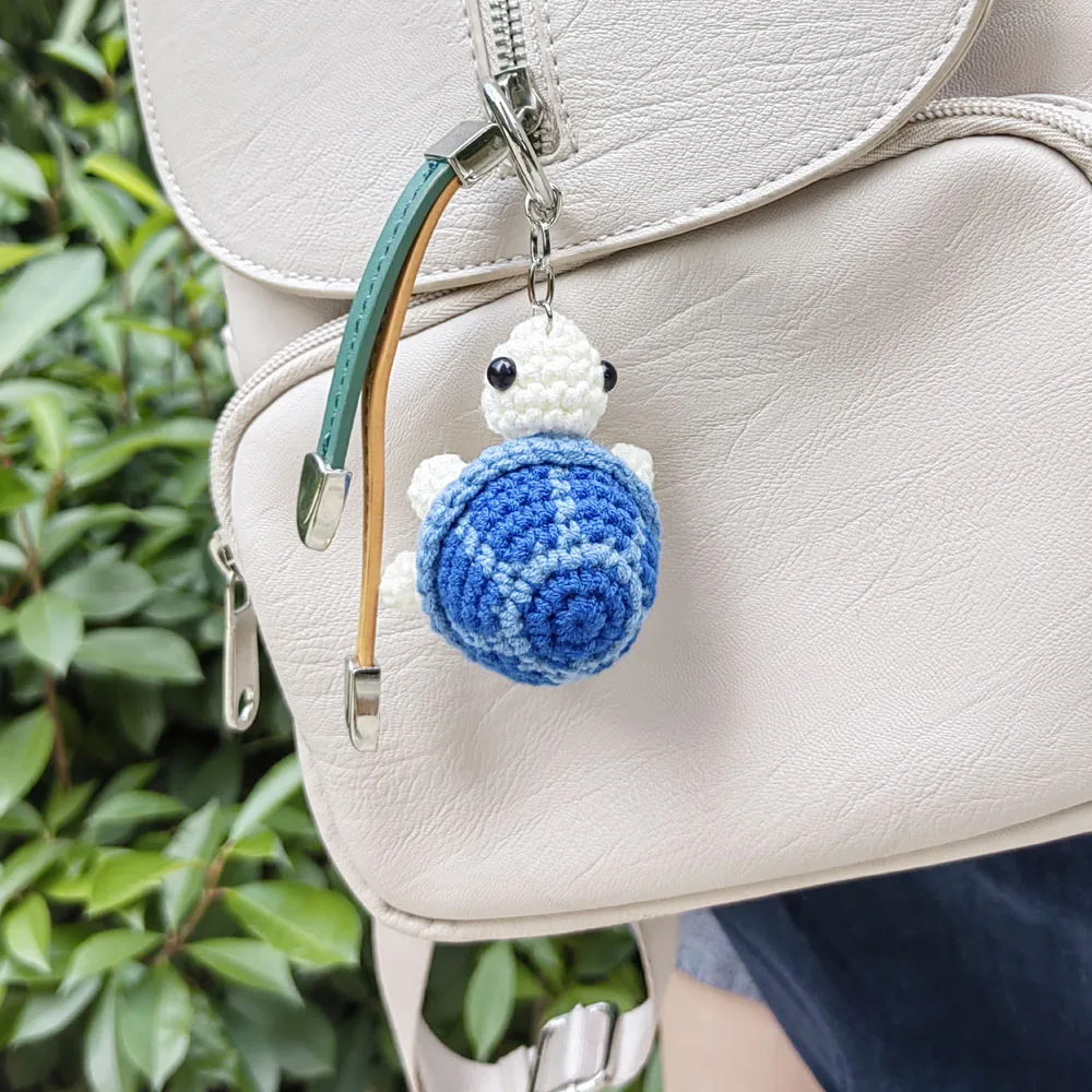 HUIDANG Taschenanhänger für Damen, gehäkelt, niedlicher Schildkröten-Schlüsselanhänger für Taschen, 2025, heißer Trend, Bijou de Sac – Detail 7