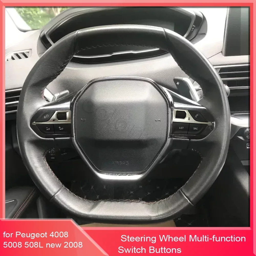 

Multi-Function Steering Wheel Switch Multimedia Volume Adjustment Button for Peugeot 4008 5008 2008 3008 GT 508L Car Accessories