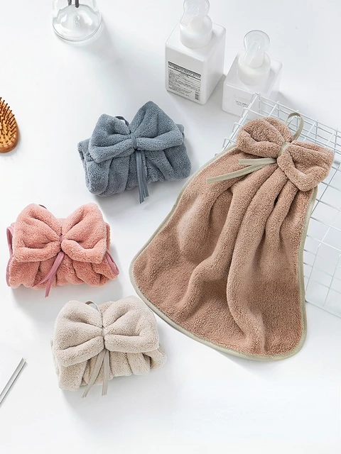 Coral Velvet Bowknot Soft Hand Towels Bathroom Thickened Microfiber Towel  Absorbent Cleaning Rags Home Kitchen Wipe Dishcloths - AliExpress