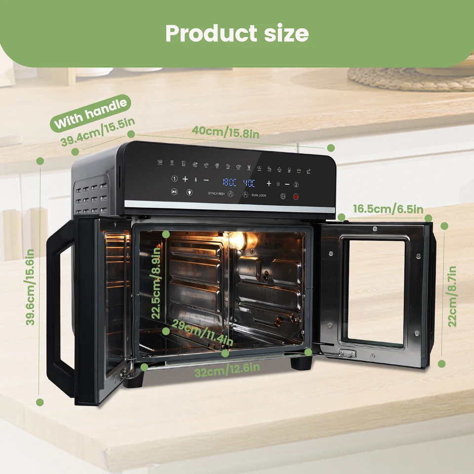 Friggitrice Ad Aria Emphsism 23L Doppio Cestello - 1800W Con 15 Programmi E Touch - Foto 7