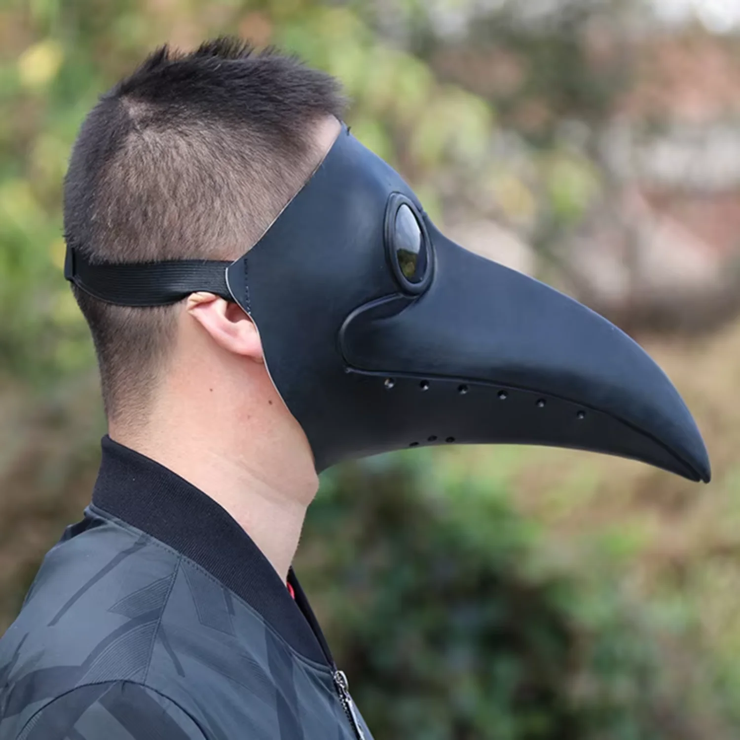 Plague Doctor Mask Black Long Nose Bird Beak Steampunk Halloween Costume Props Mask Gas Costume for Kid and Adult