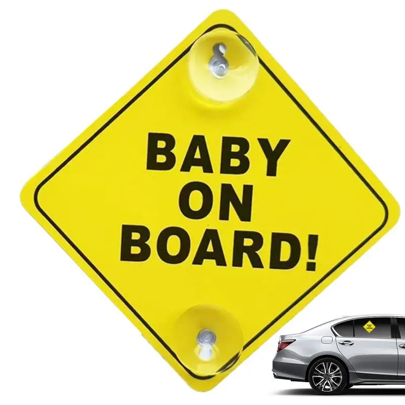 

Baby On Board Car Stickers Car Sign Reusable Warning Window Cling With Double Suction Cup Baby In Car Sticker For Car Rear Windo